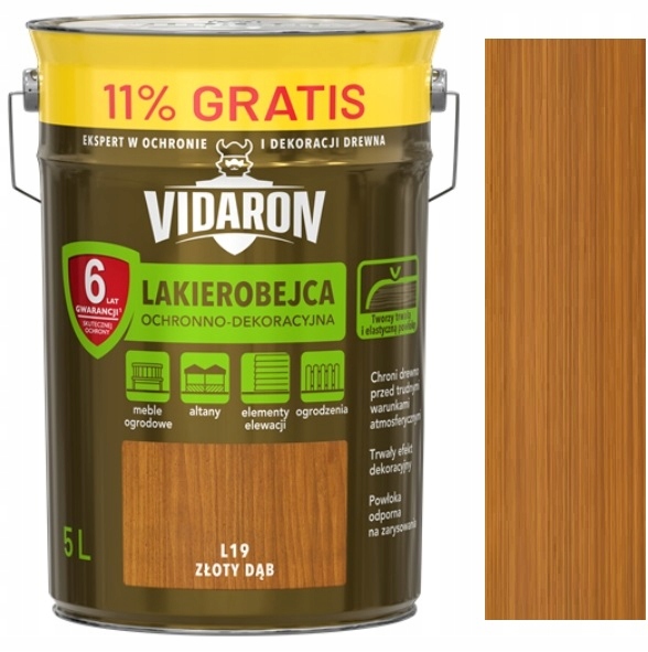 Vidaron Lakierobejca Do Drewna L19 Złoty Dąb 5L