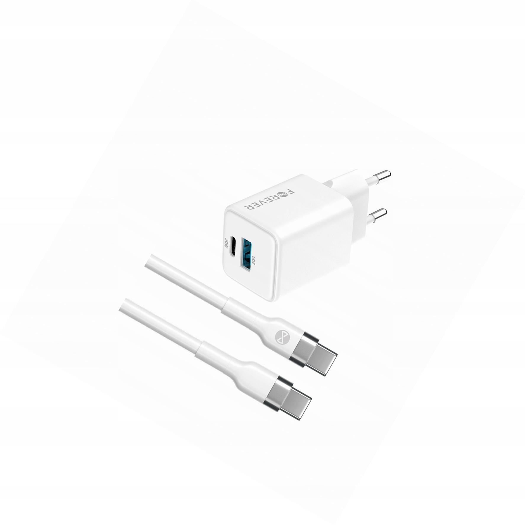 Szybka ładowarka GaN 20W 2 wejścia Usb i Usb-c z kablem do Samsung A32