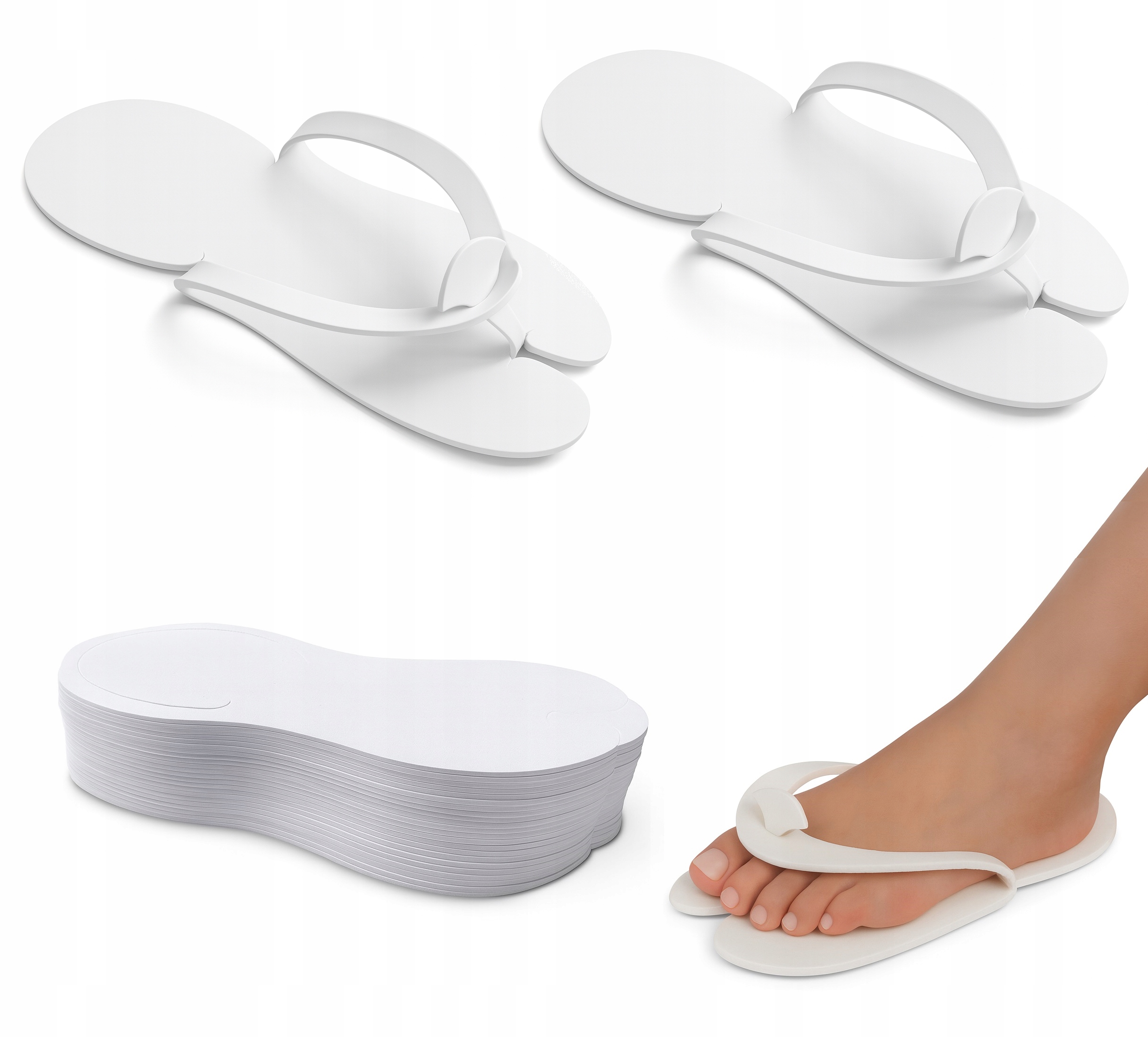 Žabky Kosmetické Pedikúra Na Jedno Použití Pěnové Bílé 120 párů P009