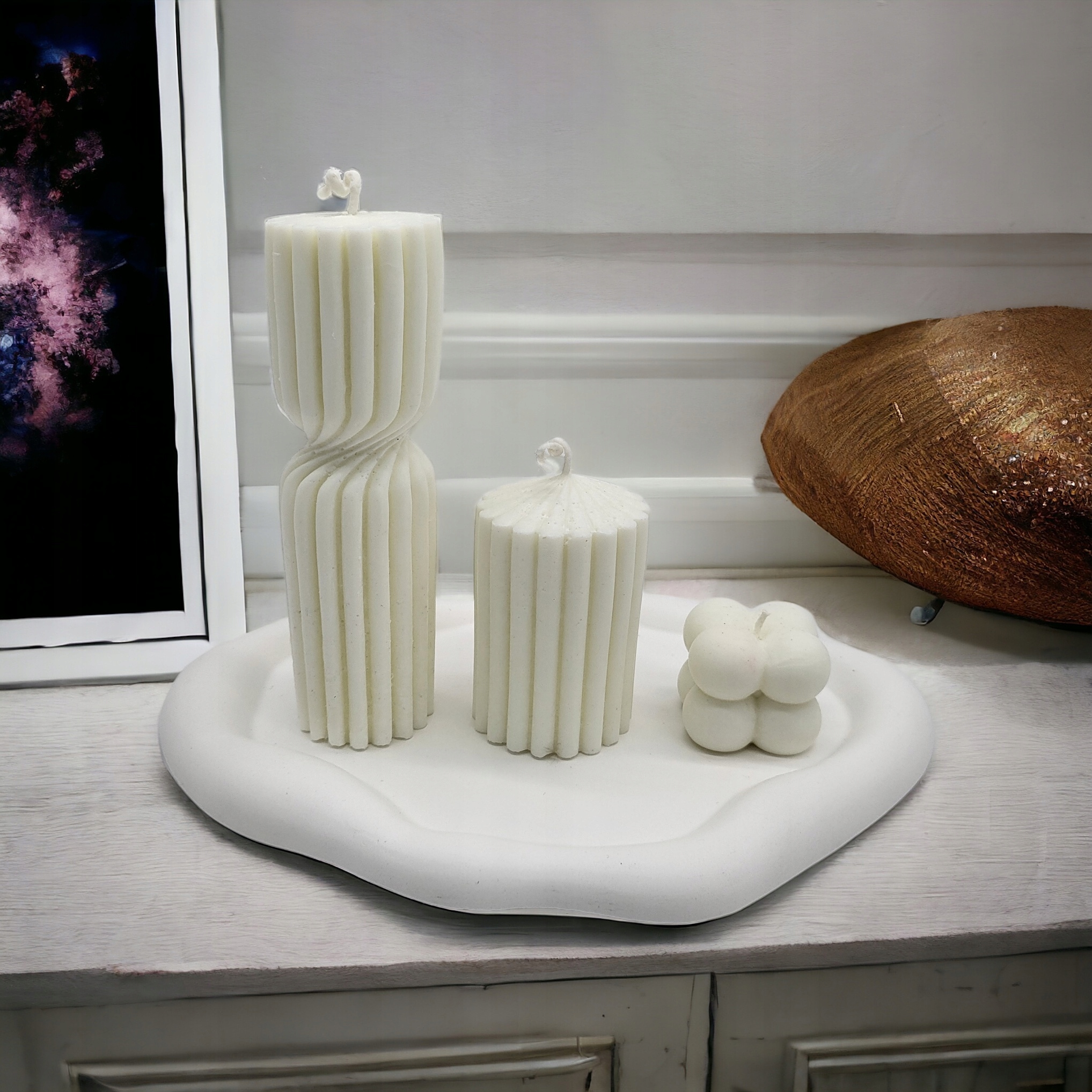 Sójové svíčky 3 ks na podstavci