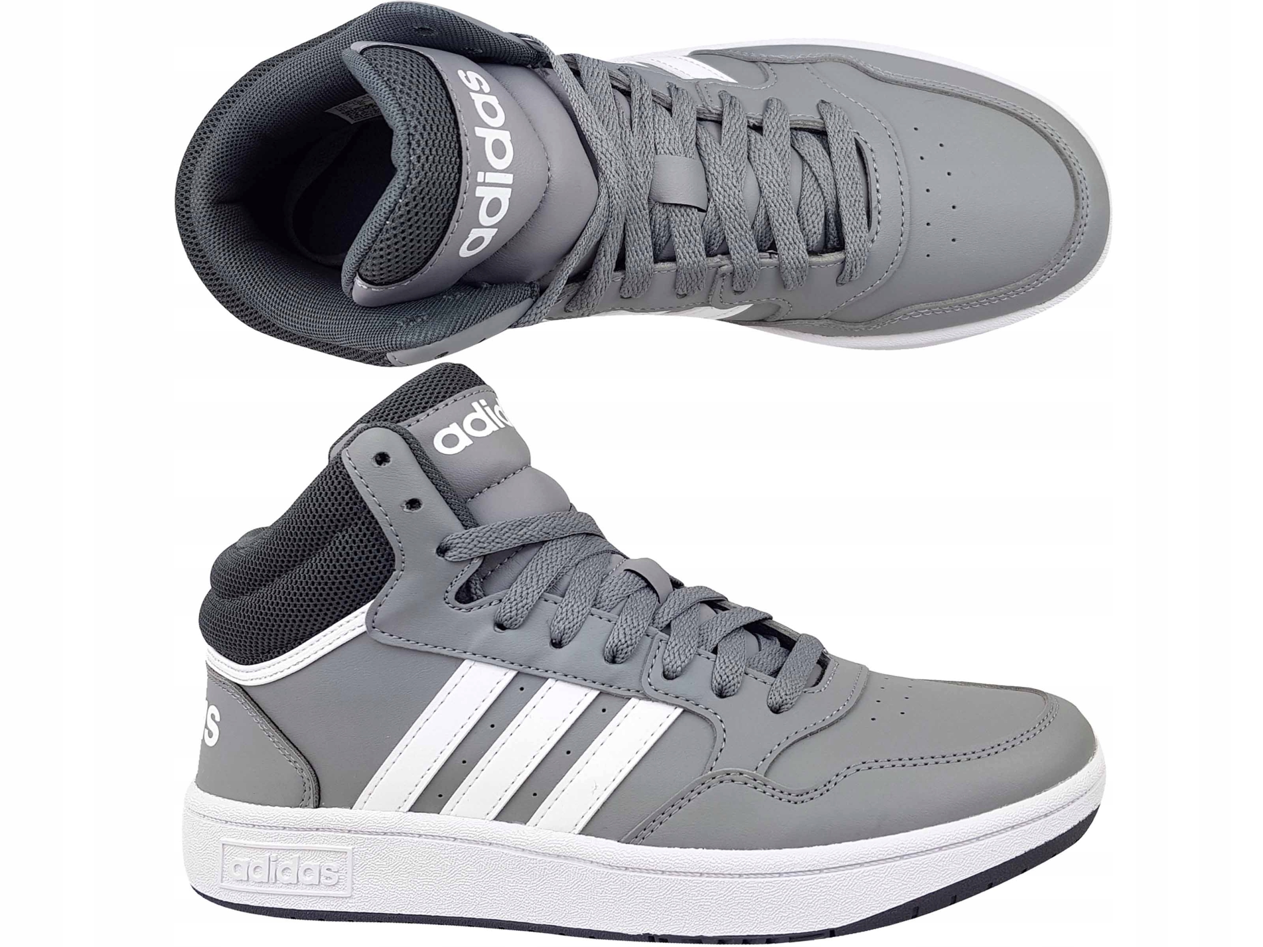 ADIDAS HOOPS MID IF2721 BUTY WYSOKIE ZA KOSTKĘ SZARE DZIECIĘCE