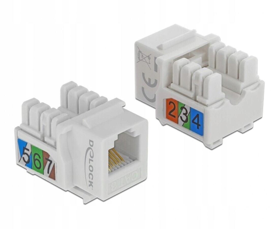 Moduł Keystone z gniazdem RJ12 do LSA Cat.3 UTP biały Delock 86498