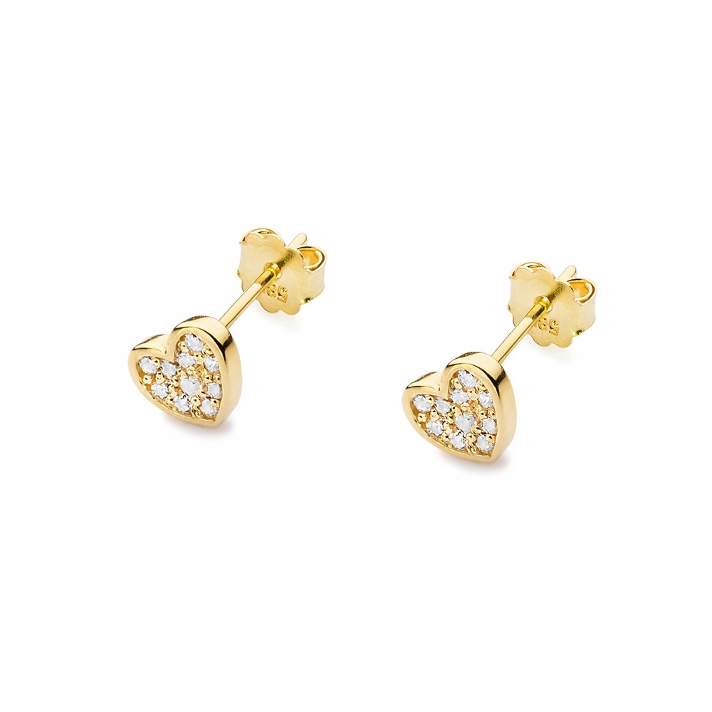 

Złote Kolczyki 585 Brylanty 0,17 ct - Serce