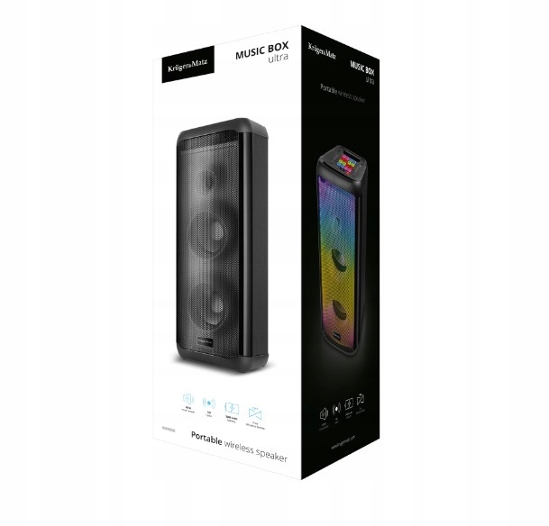 Přenosný bezdrátový reproduktor Kruger&matz Music Box Ultra černý 60 W