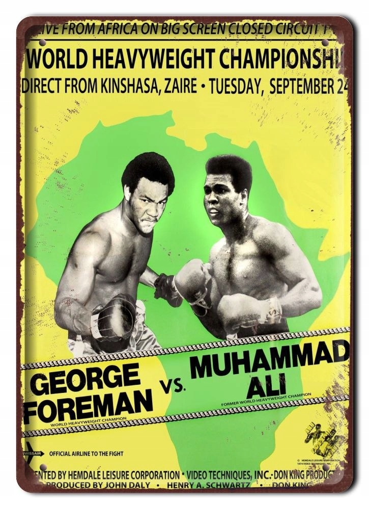Muhammad Ali Metalowy Szyld Plakat Retro #08524