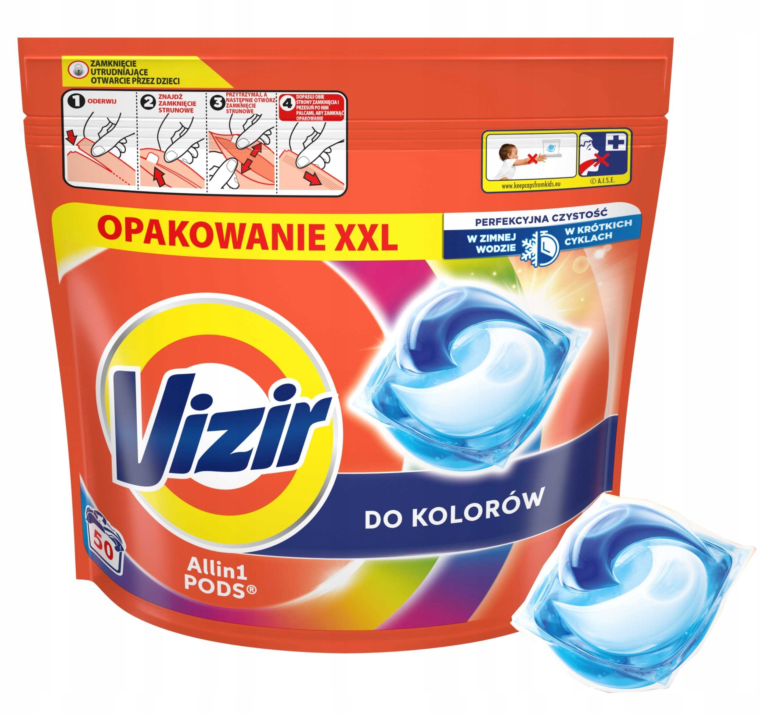 Levně Vizir Kapsle na praní All In 1 Pods pro barvu 50 ks