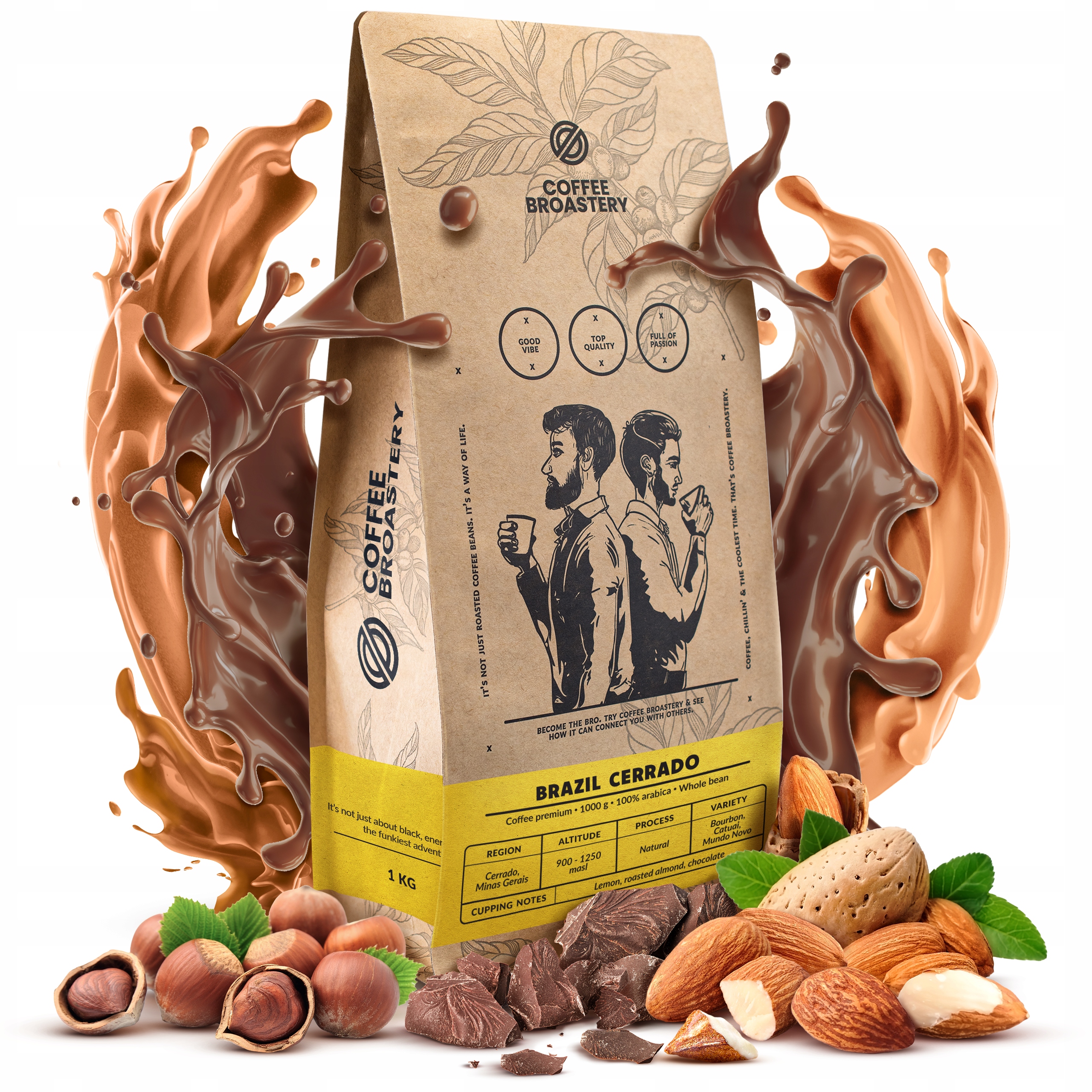 Káva zrnková Coffee Broastery Brazílie Cerrado 1 kg 100% Arabica