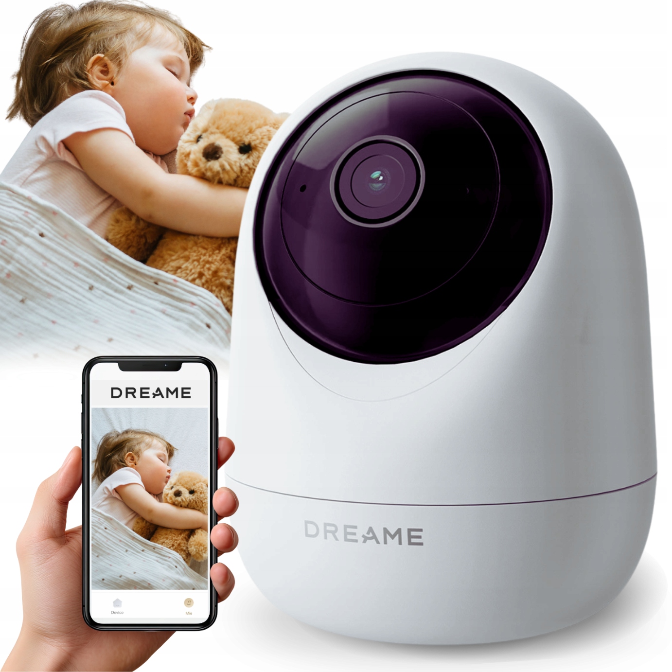 Kamera Ip Wewnętrzna Wi-fi Obrotowa 360° Niania Elektroniczna 2K Dreame
