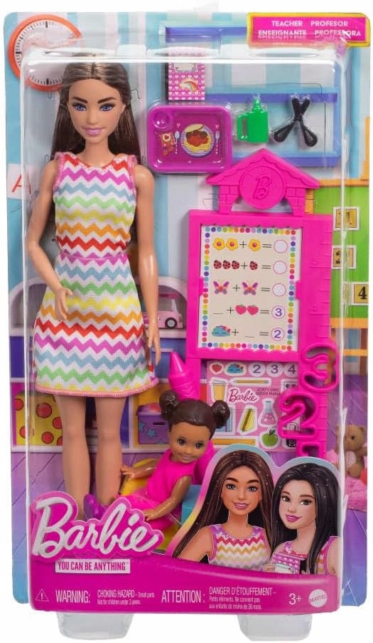 LALKA BARBIE NAUCZYCIELKA Z UCZNIEM ZESTAW LALKA BARBIE + AKCESORIA