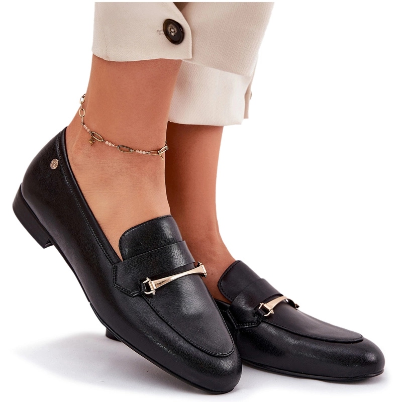 Dámské Polobotky Mokasíny Z Přírodní Kůže Maciejka K6809-01 Černé 37