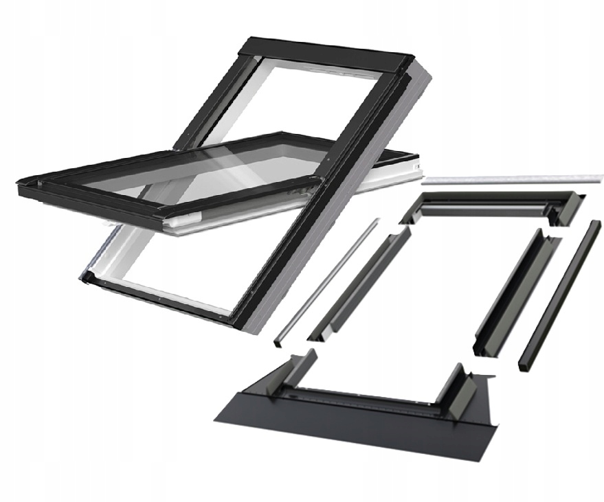 Okno dachowe Fakro Greenview Ptp-v U41 94x118 BBMX+kołnierz Thermo Ral 9005