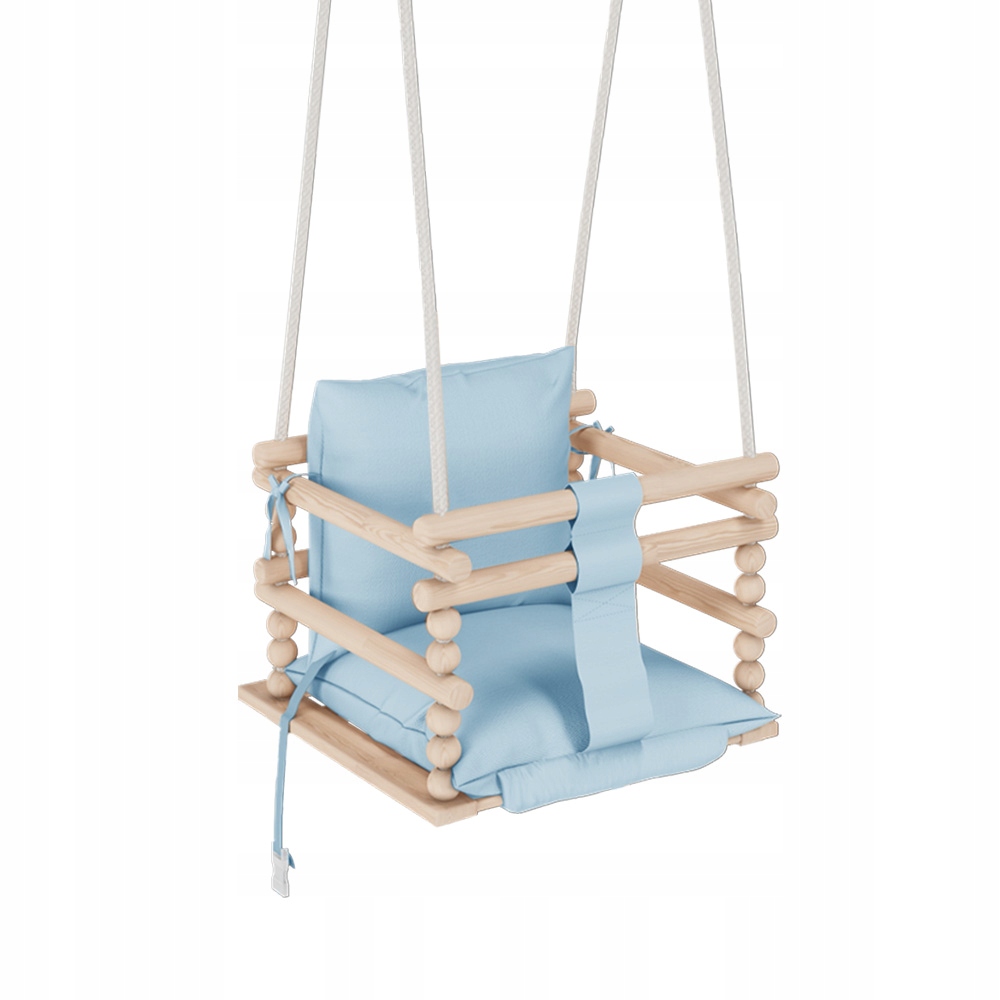 MAMOI Huśtawka dla dzieci DREWNIANA 3 w 1 PASY