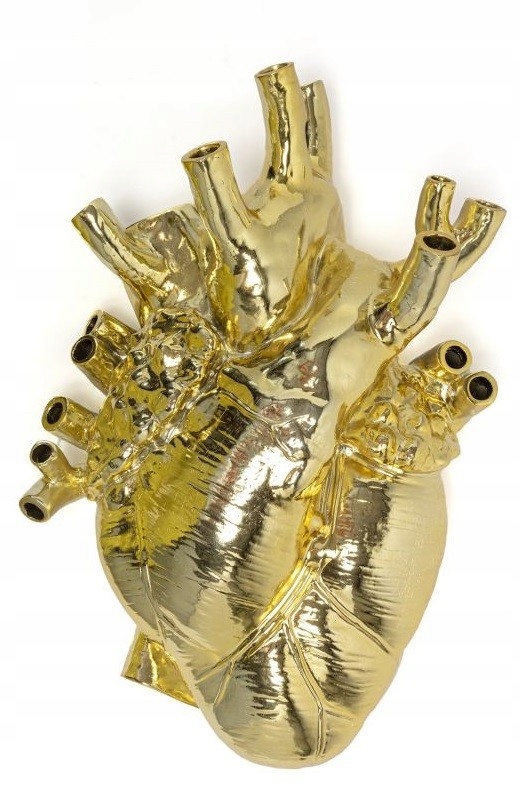 Váza v tvare srdca Love in Bloom Gigant, zlatá