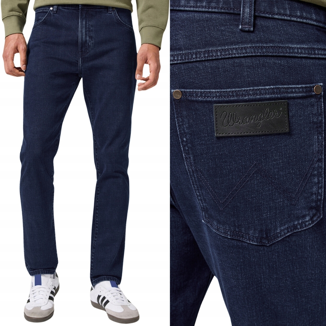 Wrangler Larston Midnight Depth 365WARM přiléhavé džínové kalhoty W38 L30