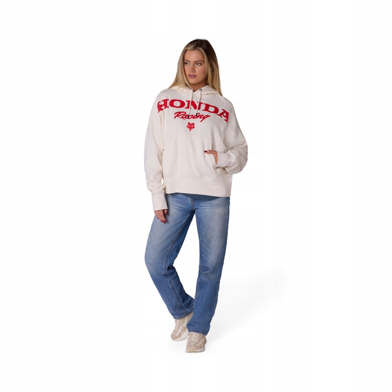Dámska Mikina S Kapucňou Fox Honda Fleece Po Off White Xs
