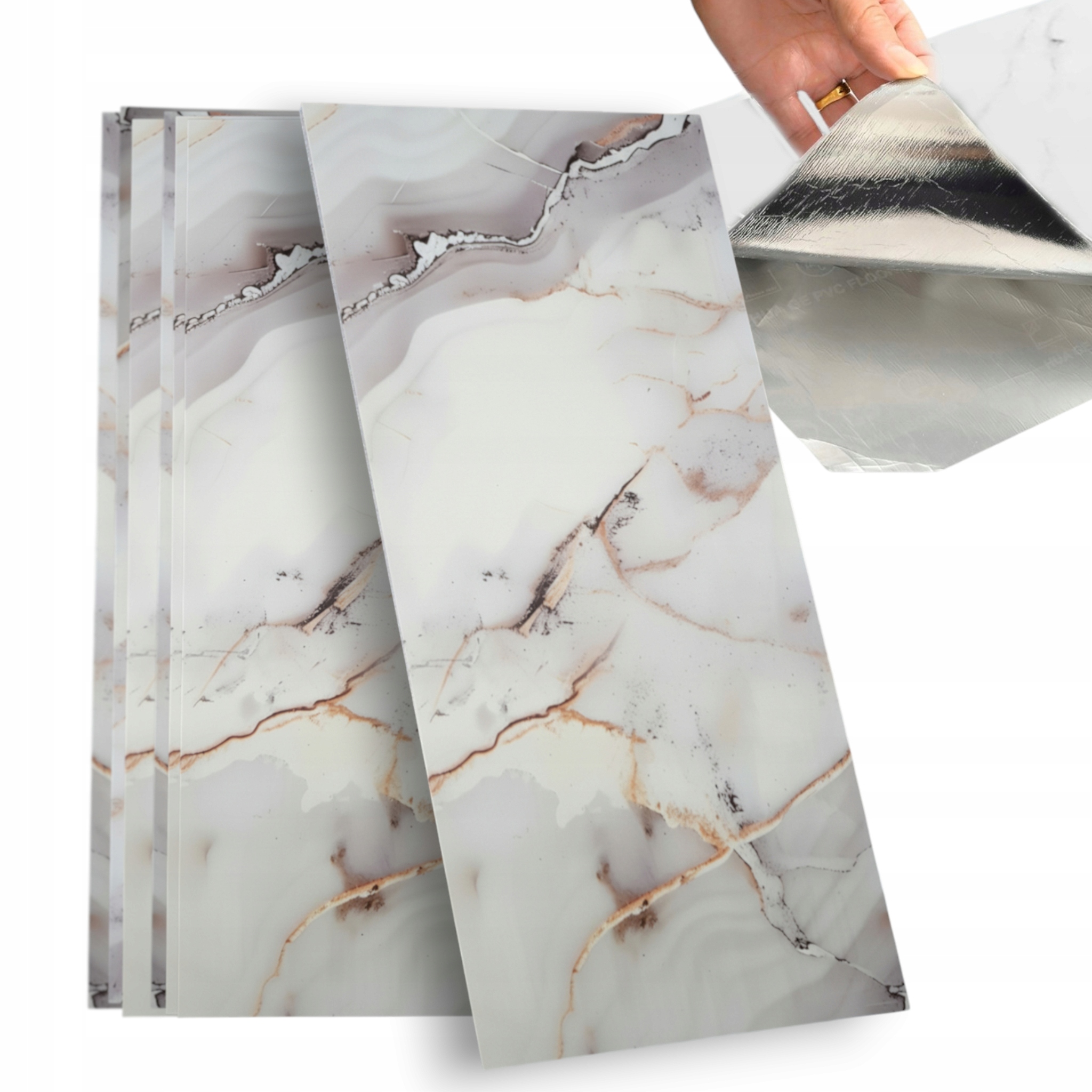 PANELE ŚCIENNE SAMOPRZYLEPNE TAPETA PŁYTKA MARMUR PVC 30X60CM 10 SZT