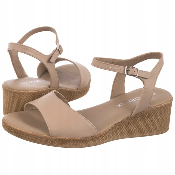 Dámské kožené sandály na platformě Ryłko Béžové 3MG15_V