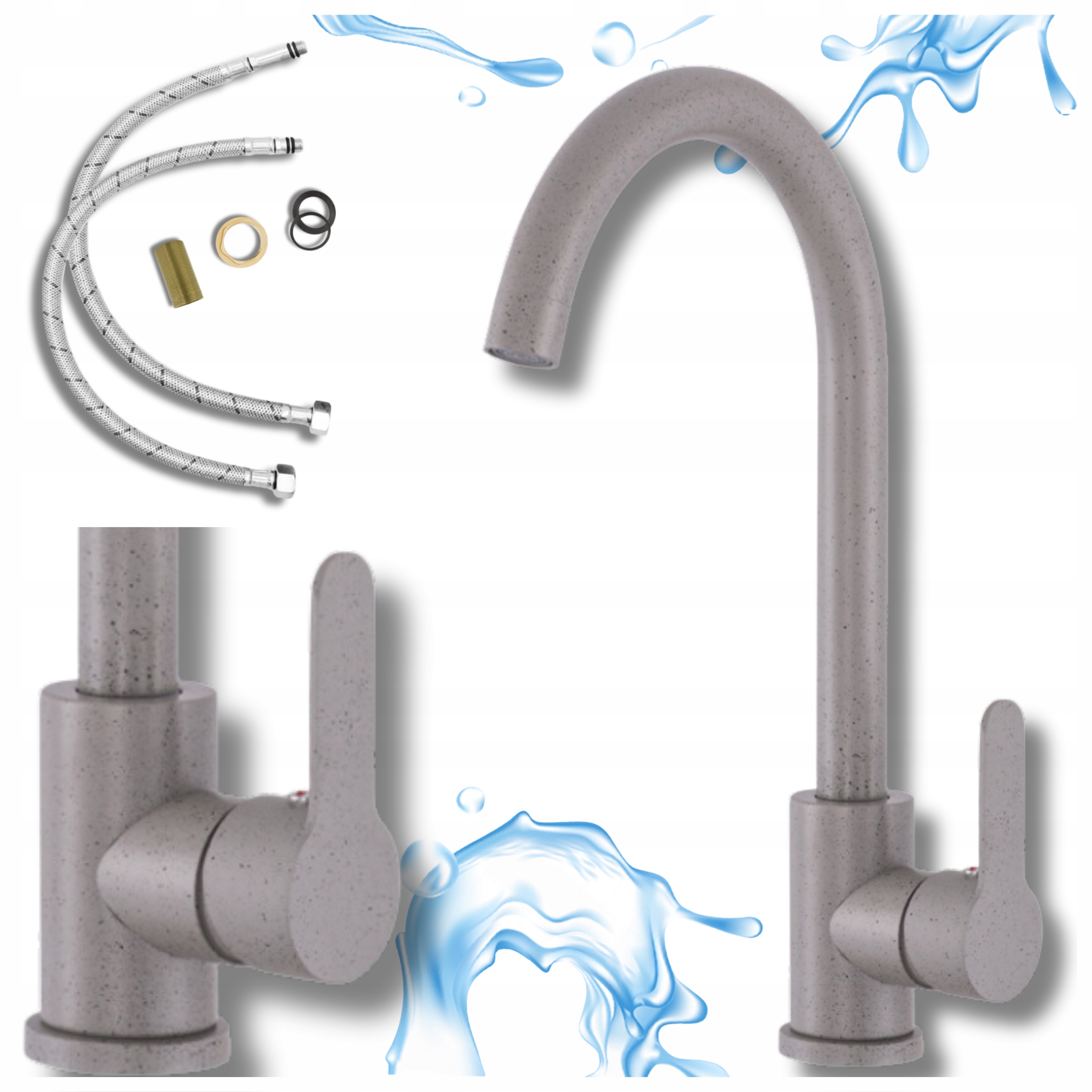 Stojící kuchyňská baterie Šedá Granit Dego Kuchyňský kohout do dřezu