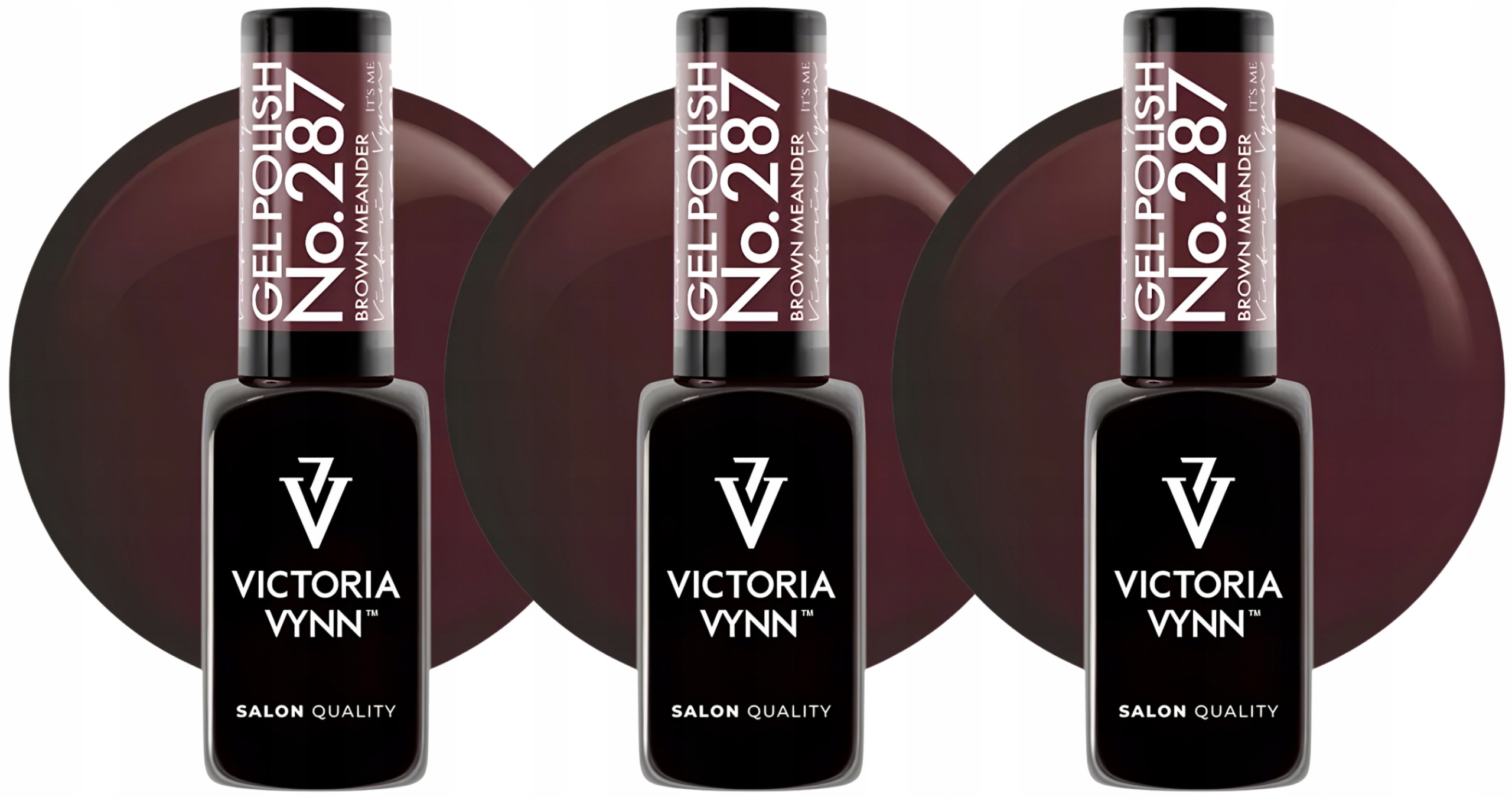 3 x Victoria Vynn Gel Polish 287 Brown Meander, 8 ML