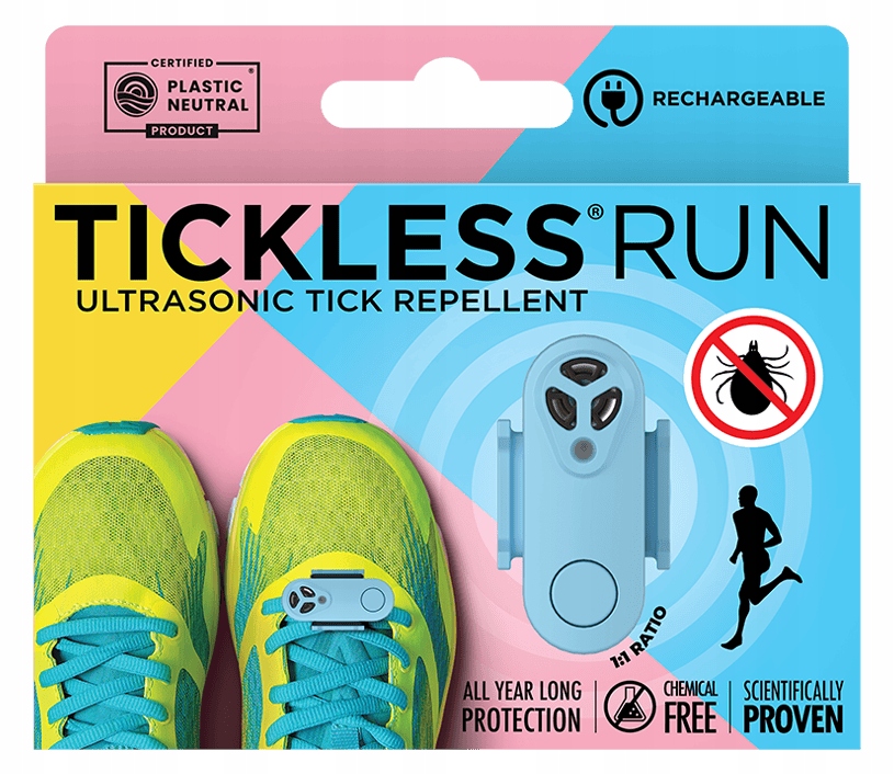 Tickless Run – Nový Model Ochrana pred kliešťami, bez chémie, Modrý