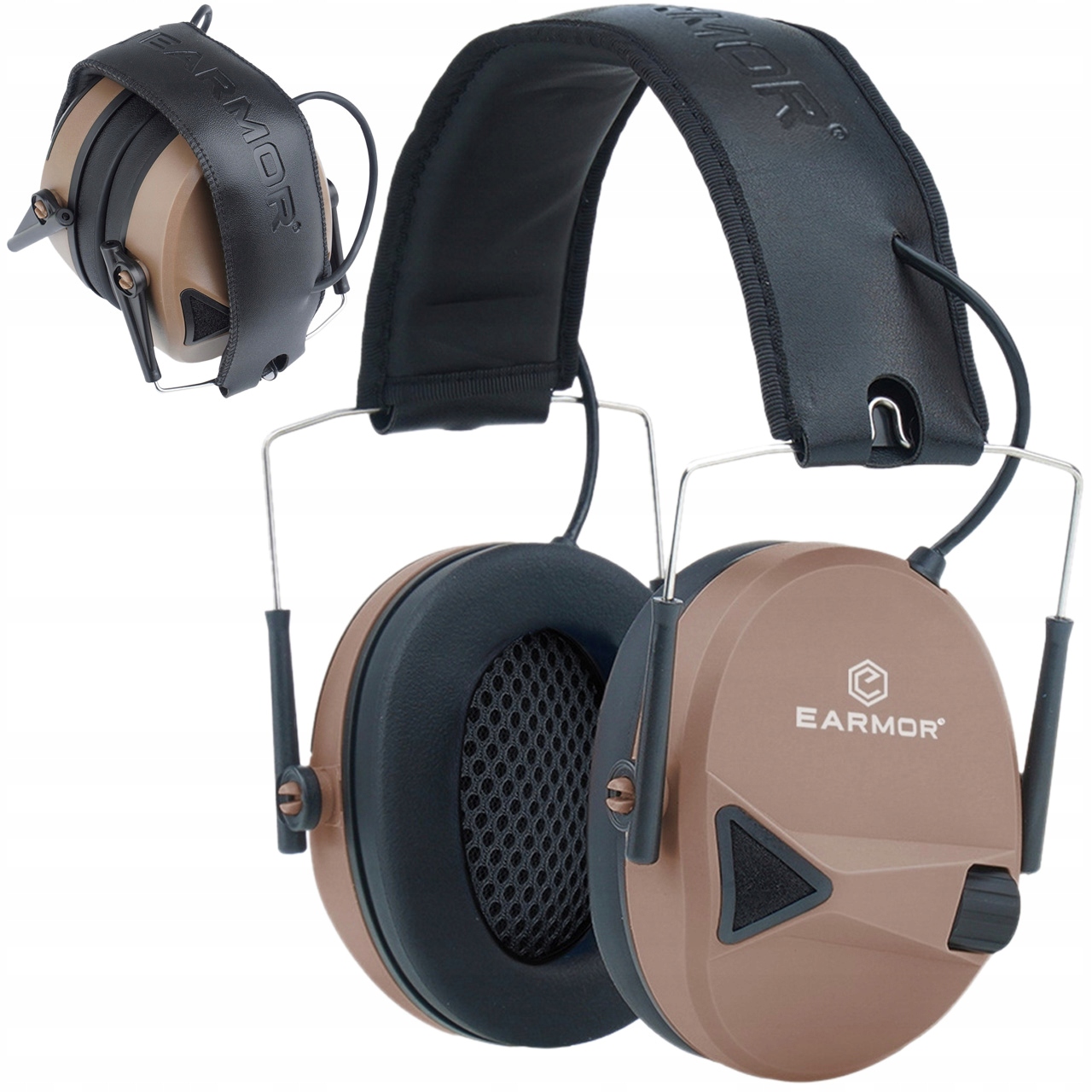 Aktywne Słuchawki Strzeleckie Ochronniki Słuchu Earmor Nauszniki M30 Coyote