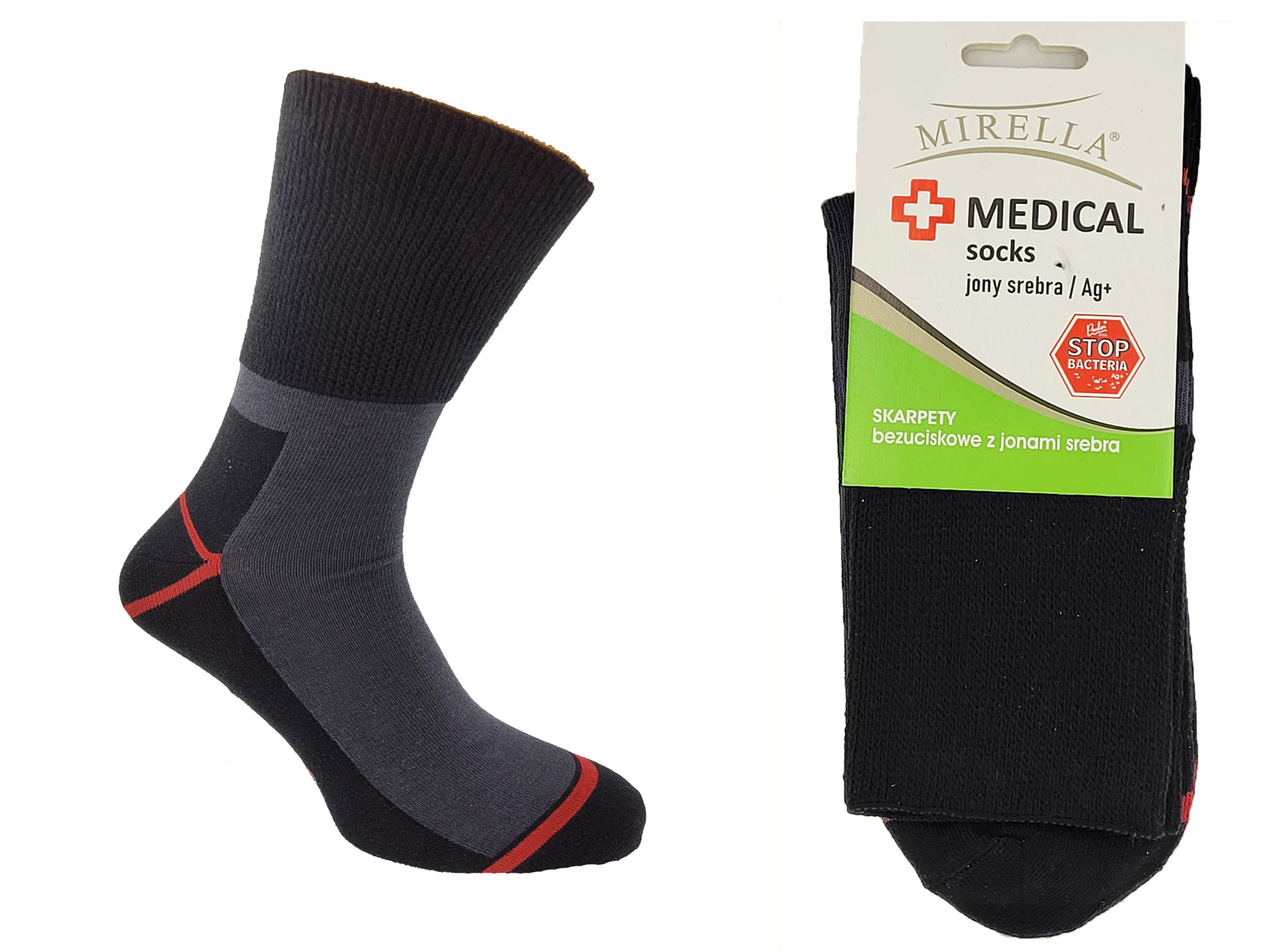 

Skarpety męskie Medical jony srebra 38-40 Czarny