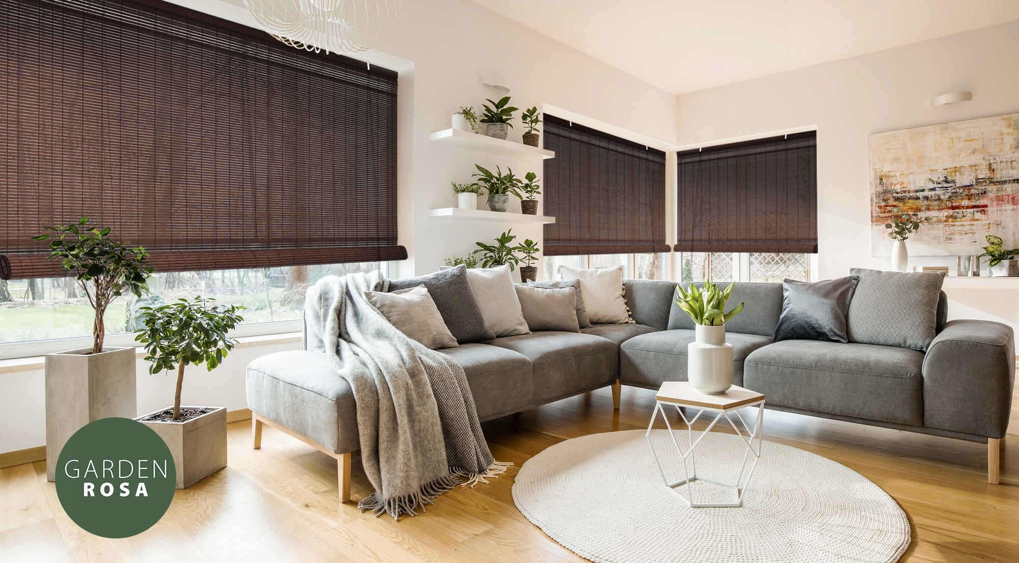 ROLETA BAMBUSOWA ŻALUZJA WEWNĘTRZNA PÓŁZACIEMNIAJĄCA NATURALNY 150x160 cm Długość 160 cm