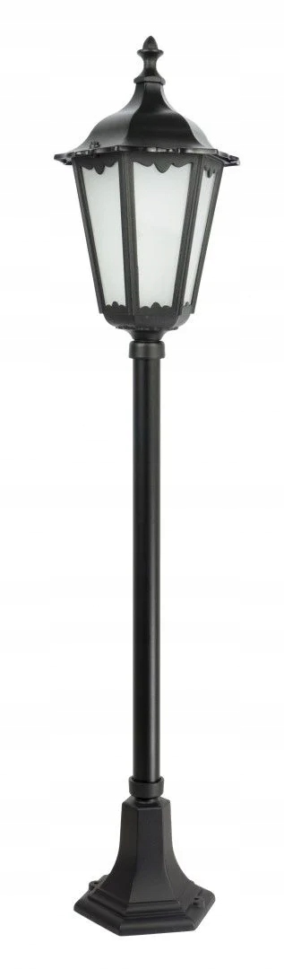 Vonkajšia stojaca lampa do záhrady, tradičná, čierna, stĺpik 114 cm, IP43, Su-ma