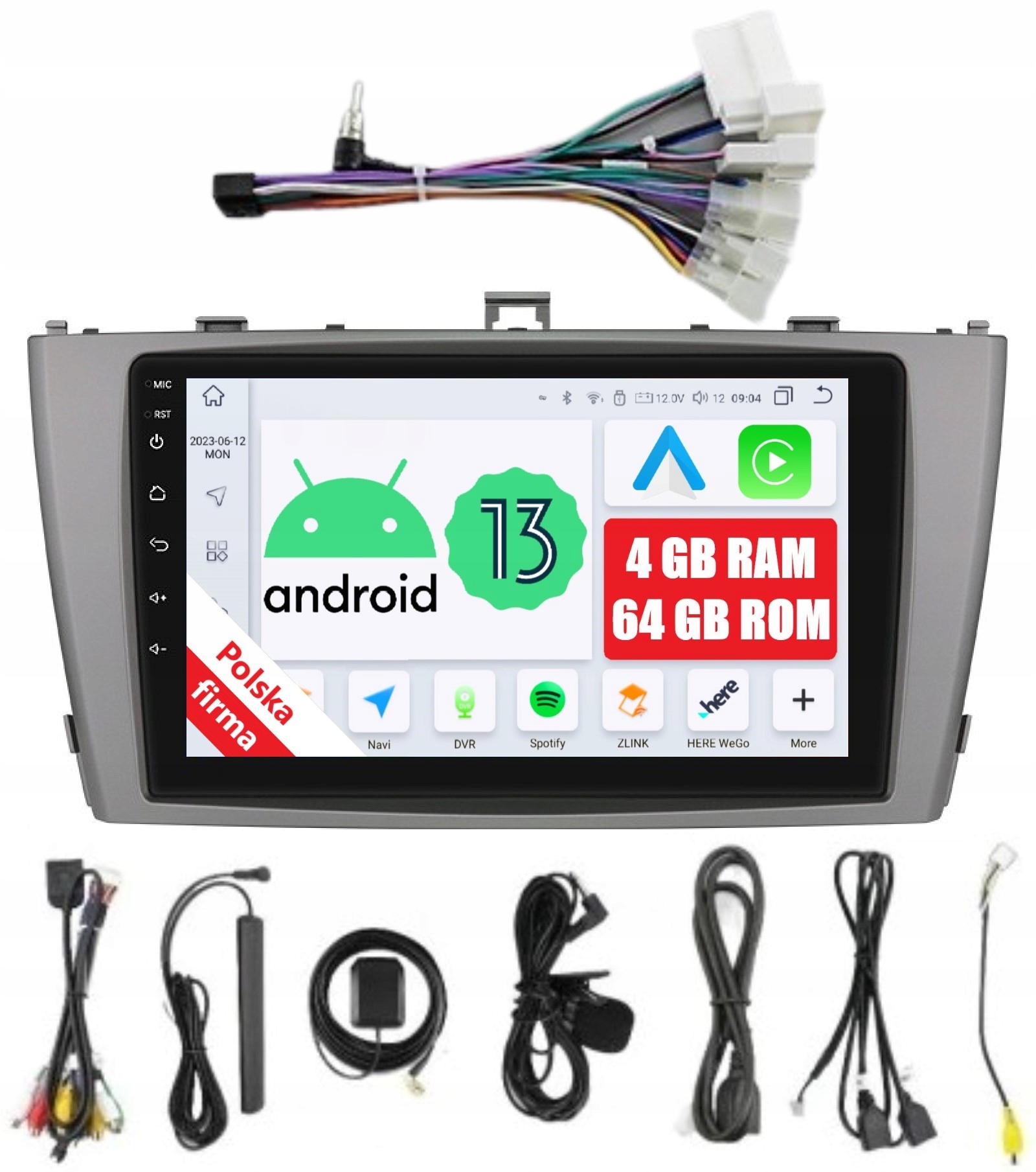 Rádio 2DIN Navigace Android Toyota Avensis T27 4/64 Gb Dsp Carplay Lte