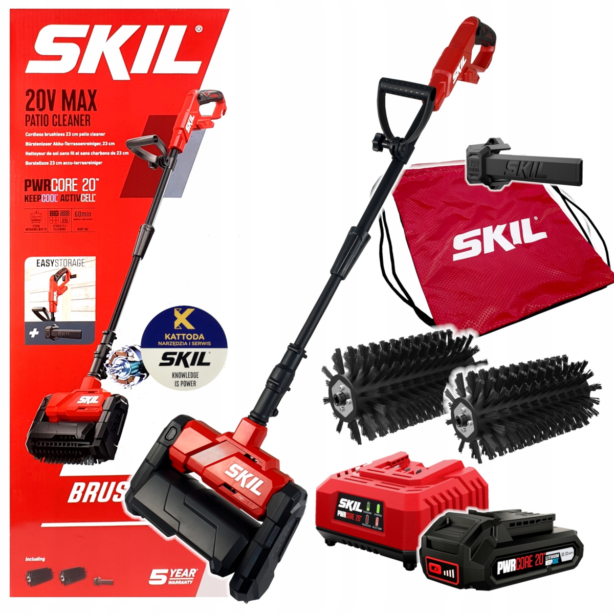 Szczotka do tarasu kostki 20V Skil 0680 Akumulatorowa 23cm 1x2.0Ah