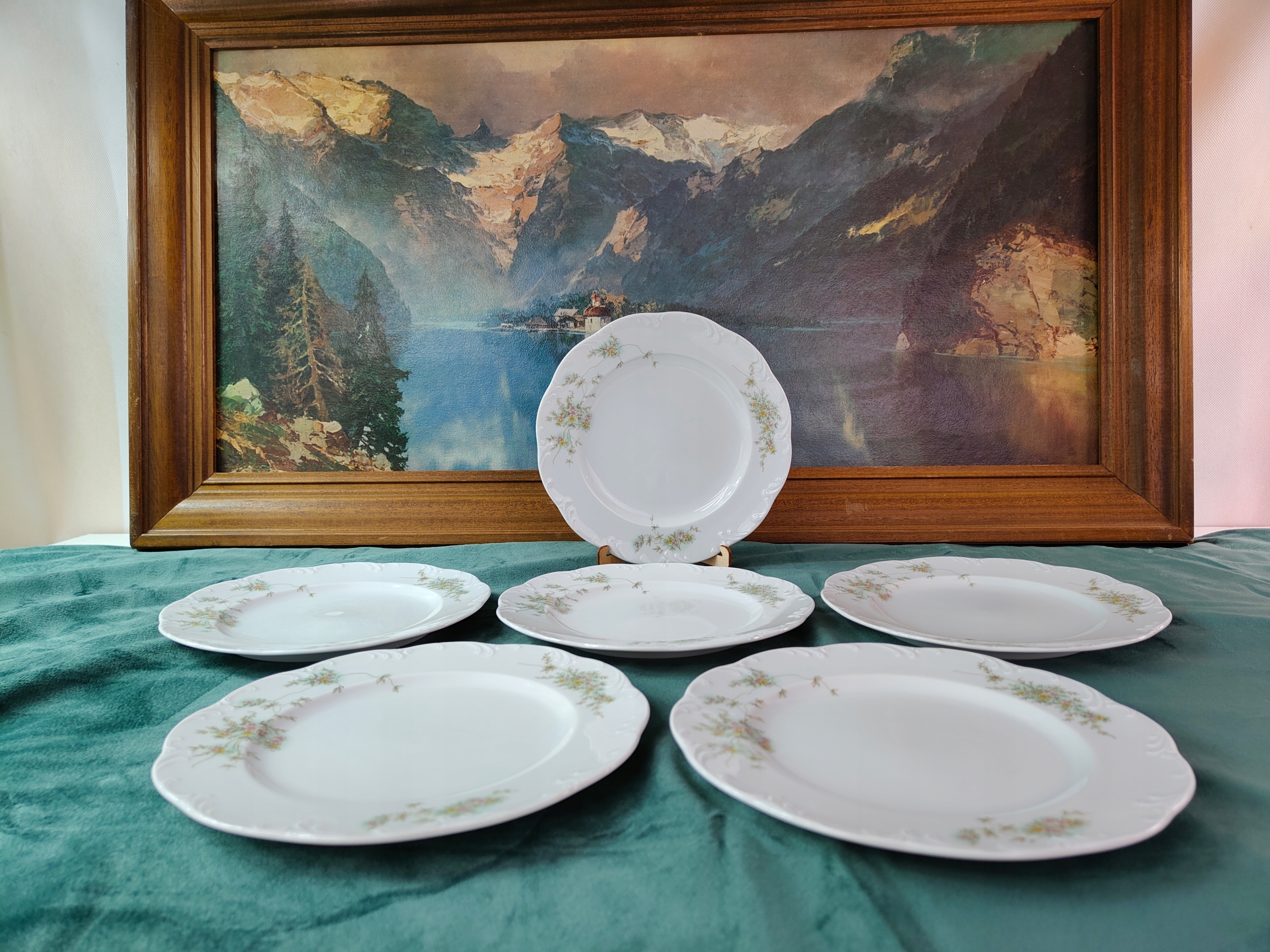 Komplet talerzyków deserowych Rosenthal Monbijou Grune Ranke.