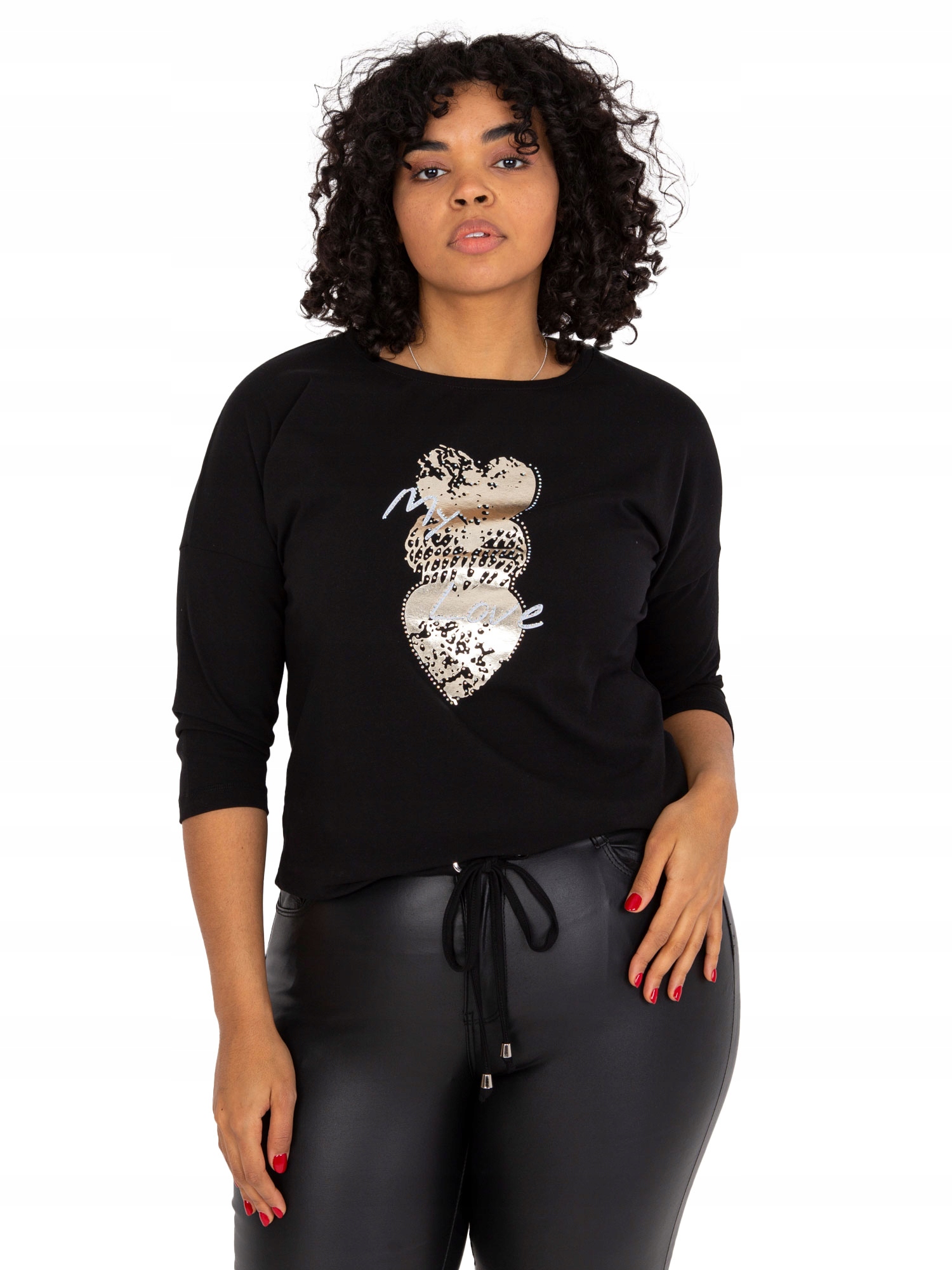 

Bluzka Damska Plus Size z nadrukiem bawełna dżety