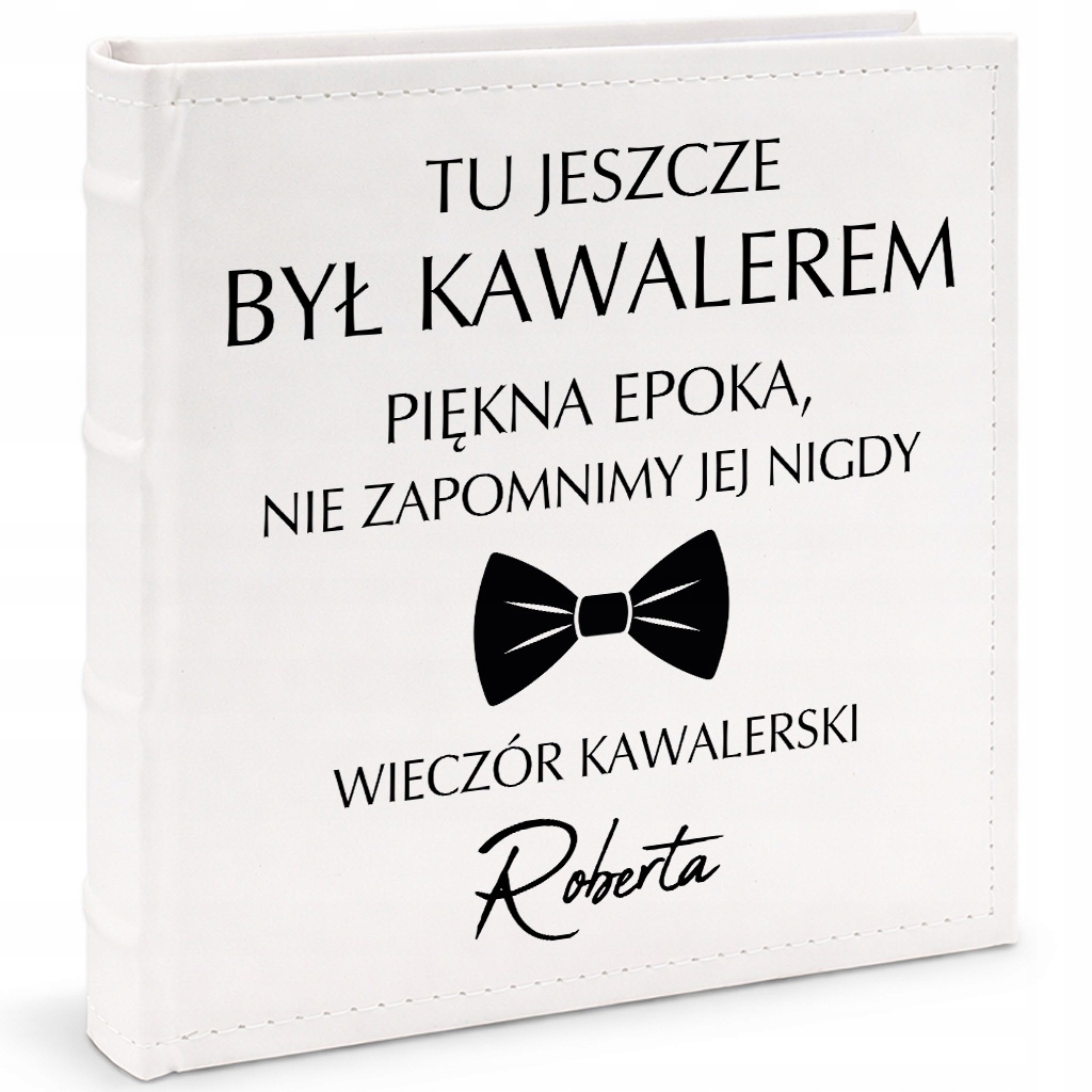 Kožený album Bílý 10 cm x 15 cm Fotografie Zde Jsem Byl Mládencem *jméno* Dárek