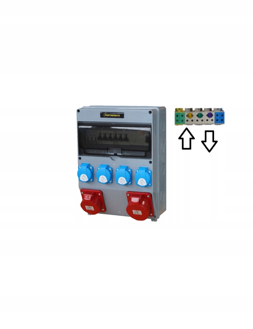 Stavebný rozvádzač zabezpečený skrinkou Erp 40AB1pl 5p 32A 230V 400V