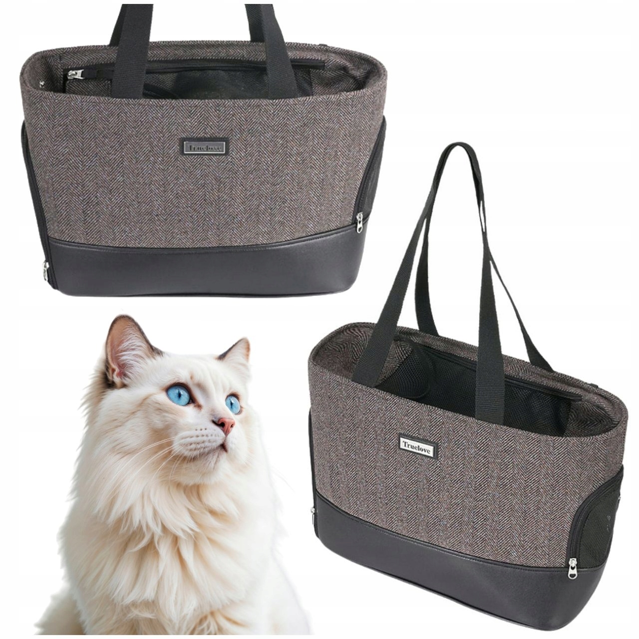 Levně Taška Přepravka Pro Malého Psa A Kočku Truelove Vogue Hnědo-černá