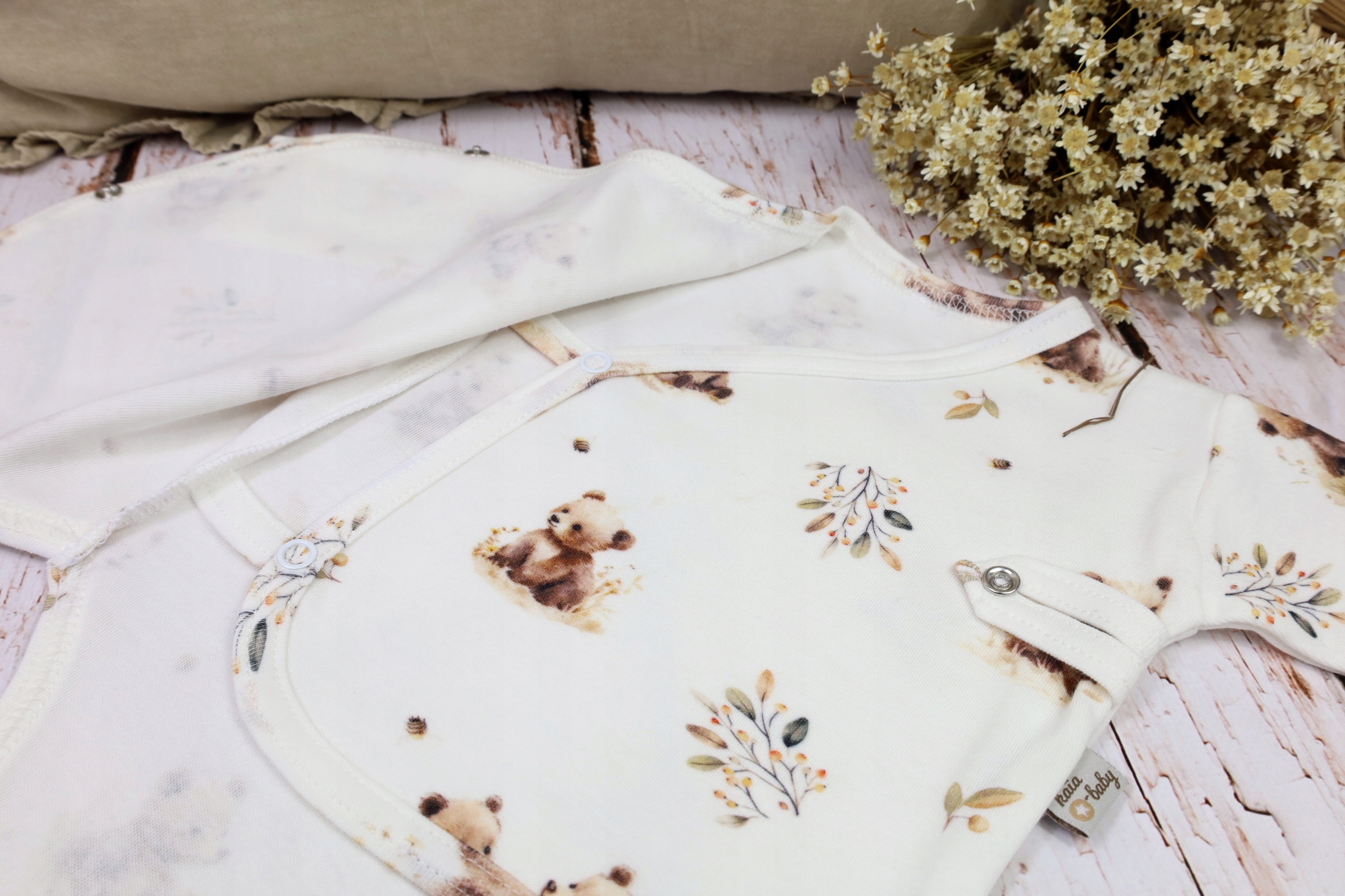 KOMPLET NIEMOWLĘCY 62 BODY KOPERTOWE + PÓŁŚPIOCHY COFFEE / LITTLE BEAR Wiek dziecka 0 +