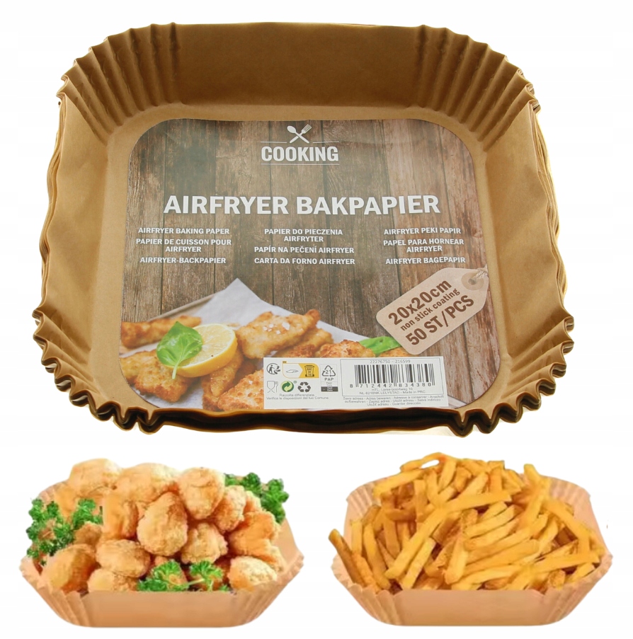 WKŁADKI DO PIECZENIA W FRYTKOWNICY BEZTŁUSZCZOWEJ PAPIEROWE FOREMKI 100 SZT Marka Sia