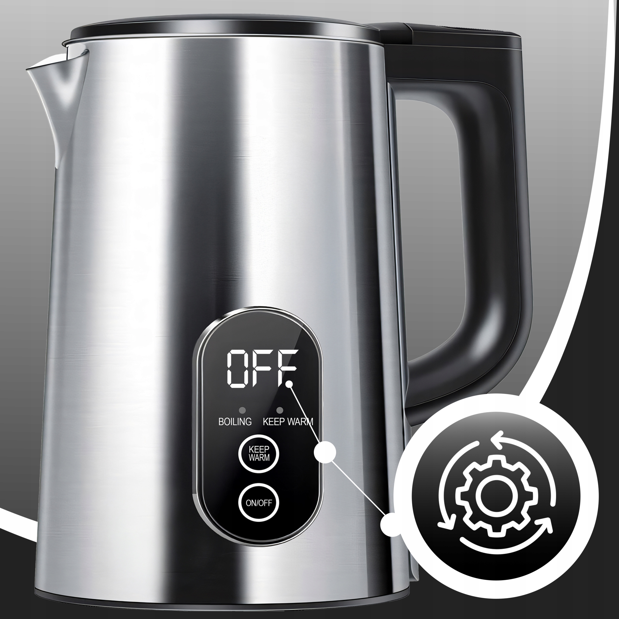 BEZDRÔTOVÁ DOTYKOVÁ RÝCHLOVARNÁ KANVICA 1800 W, REGULÁCIA TEPLOTY 1,8 L Značka RETOO