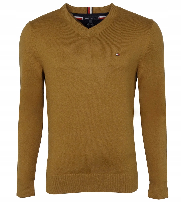 Tommy Hilfiger pánský svetr, hnědý s kašmírem, S