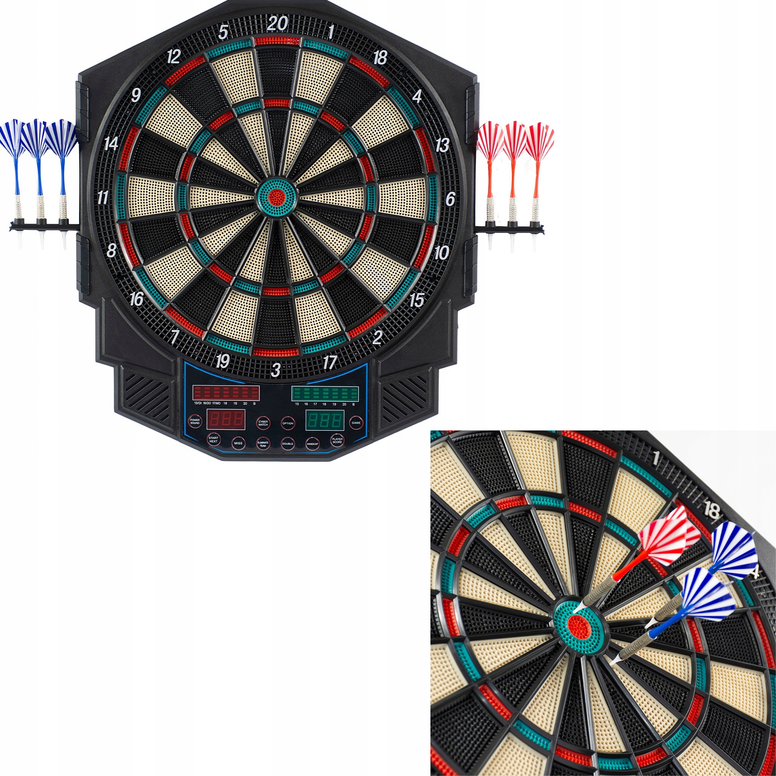 Elektronický terč 49 Cm černý Led 27 her, 4 displeje