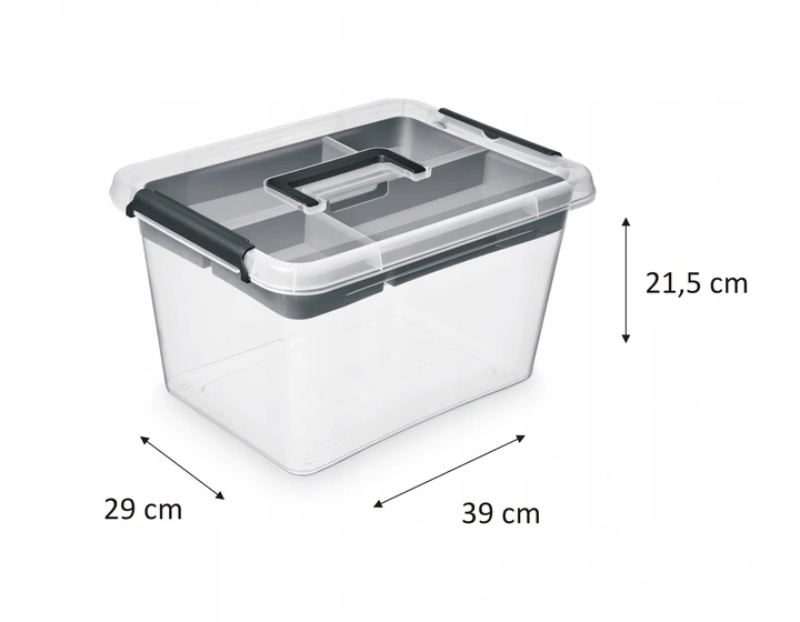 Pojemnik 15,5 l pudełko na klocki lego przezroczysty organizer z pokrywą