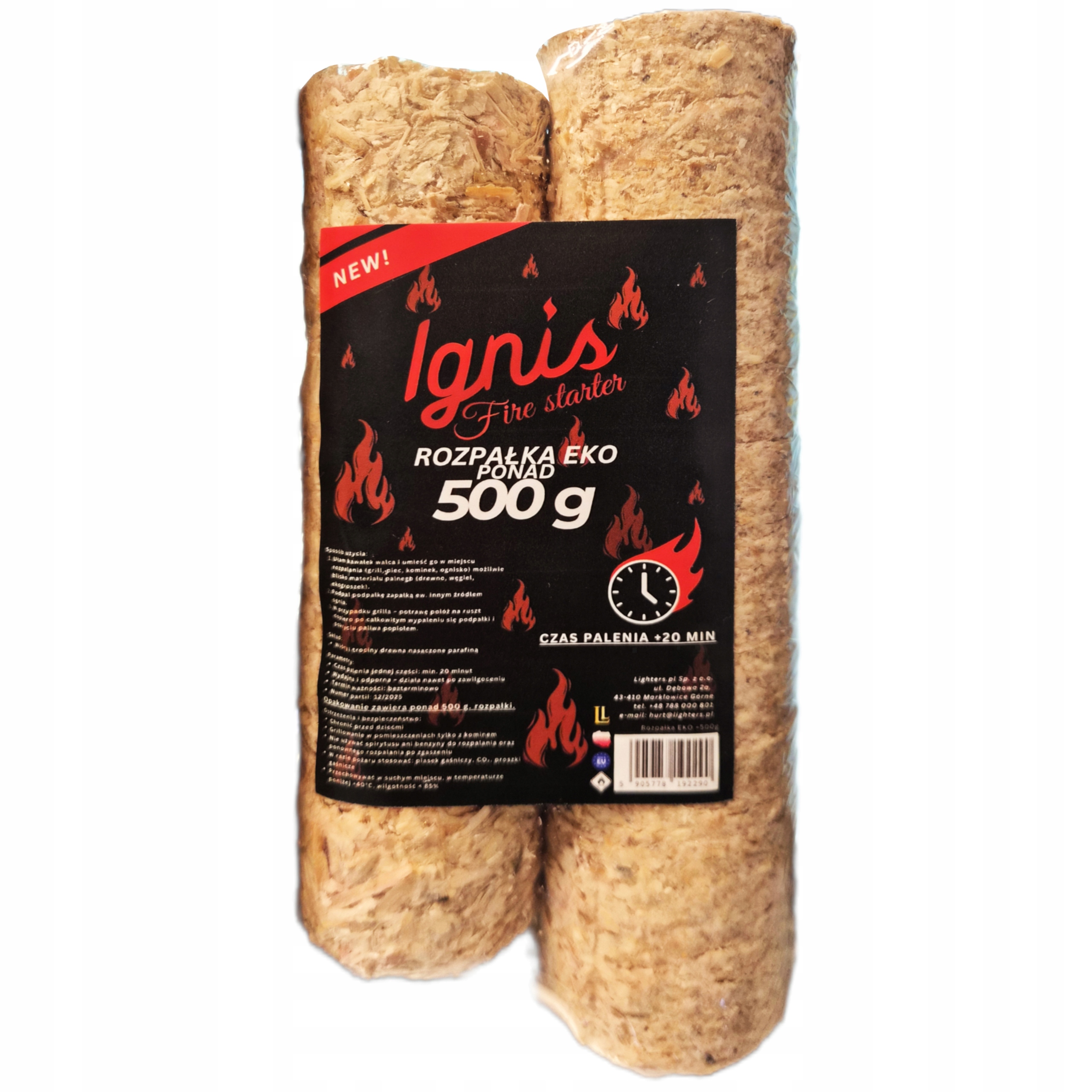 Podpałka Rozpałka IGNIS Eko do Grill Kominek Ognisko Piec >500g ponad 20min