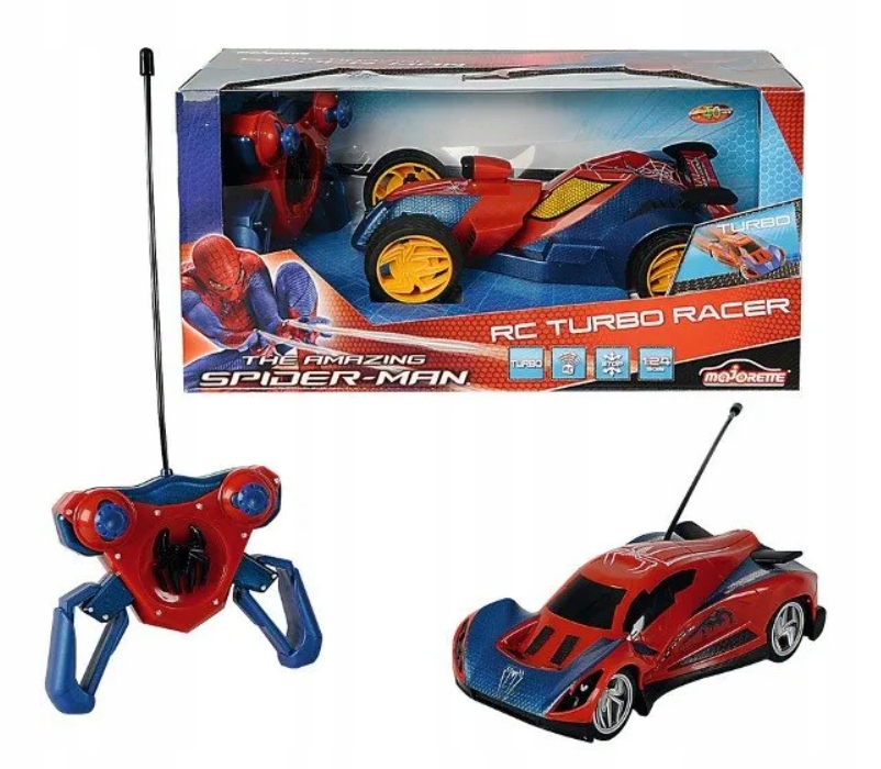 Majorette Samochód Wyścigowy Zdalnie Sterowany Spiderman Rc Turbo Racer