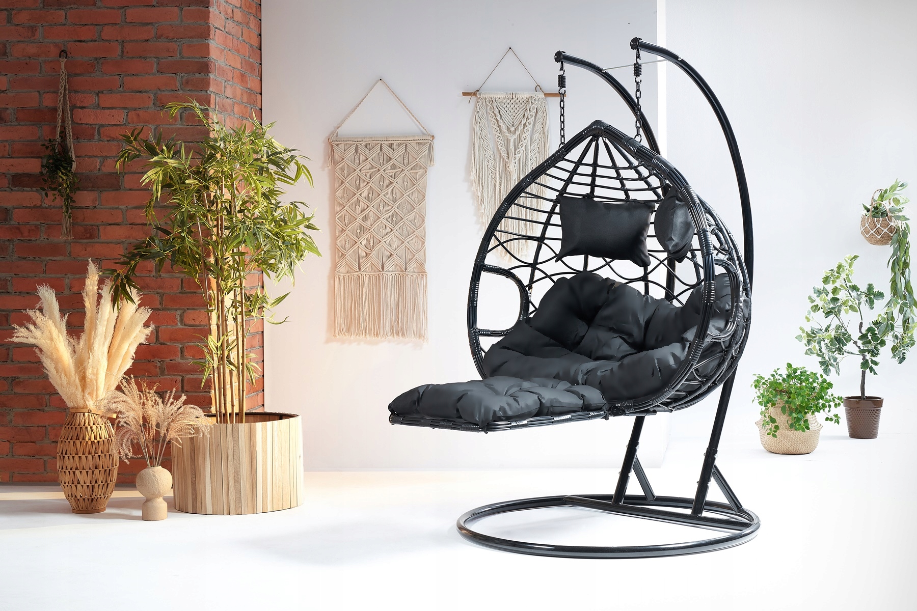 HUŚTAWKA HAMAK FOTEL WISZĄCY Z PODNÓŻKIEM SZARY Producent MAT-COMPANY