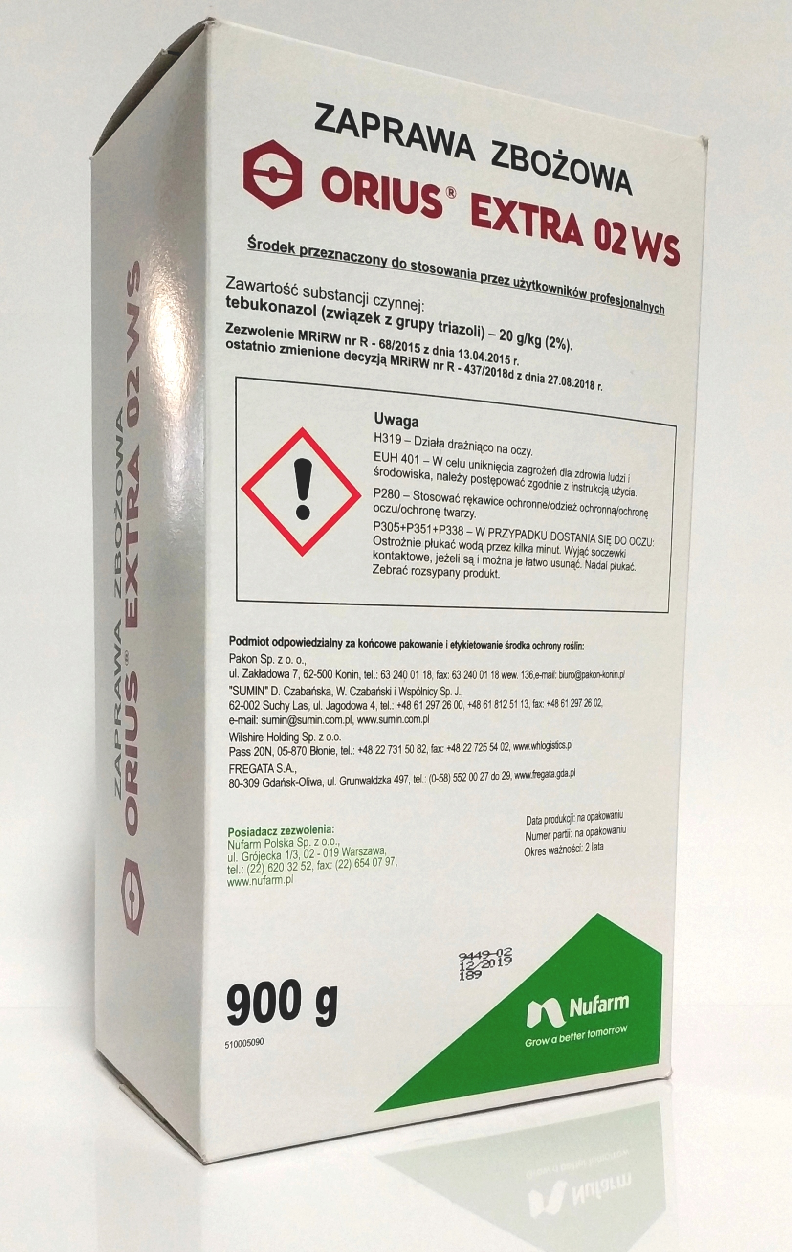 

Zaprawa Nasienna Zbożowa Orius Extra 02 Ws 900g