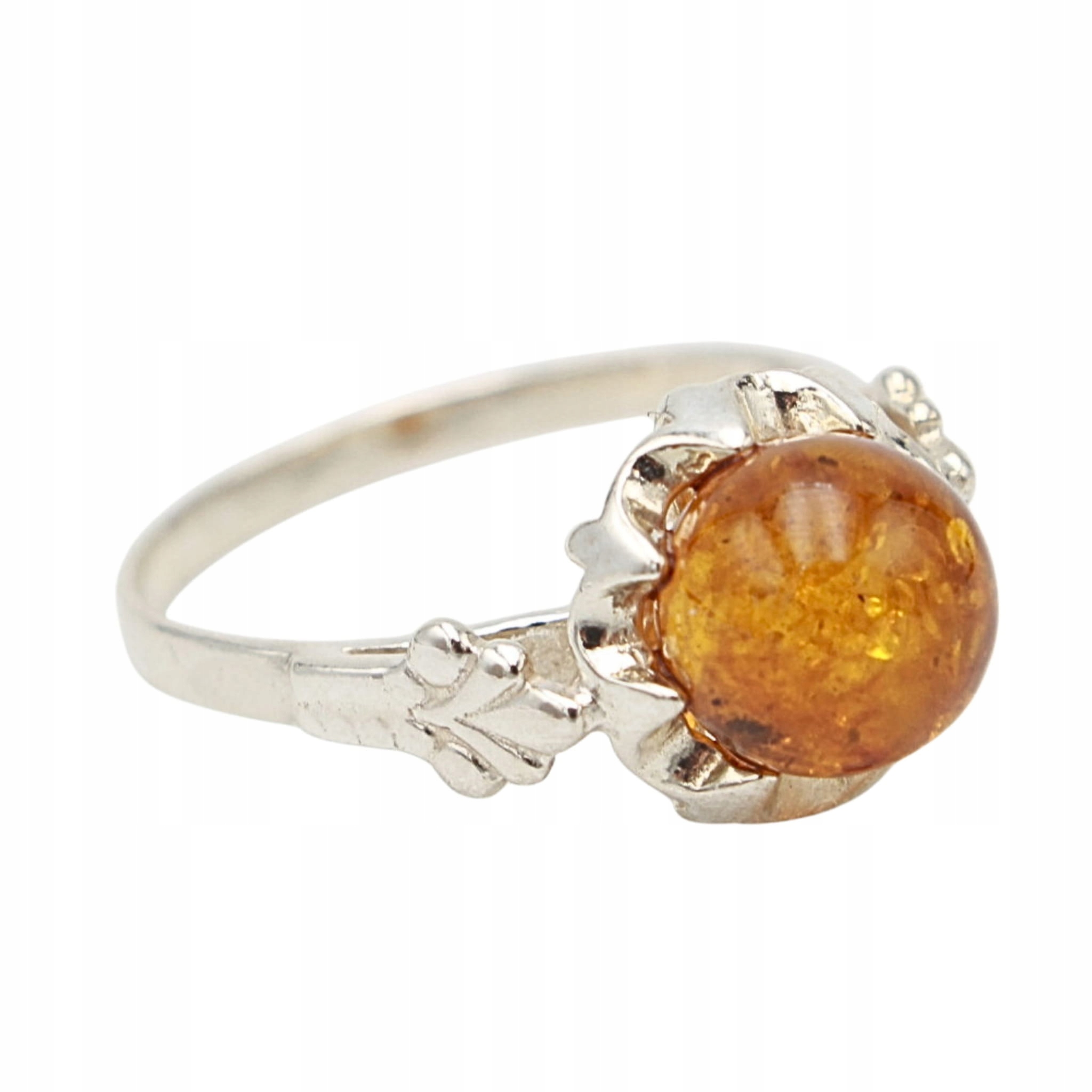 Stříbrný Prstýnek s jantarem Jantar stříbro 925 vel.17