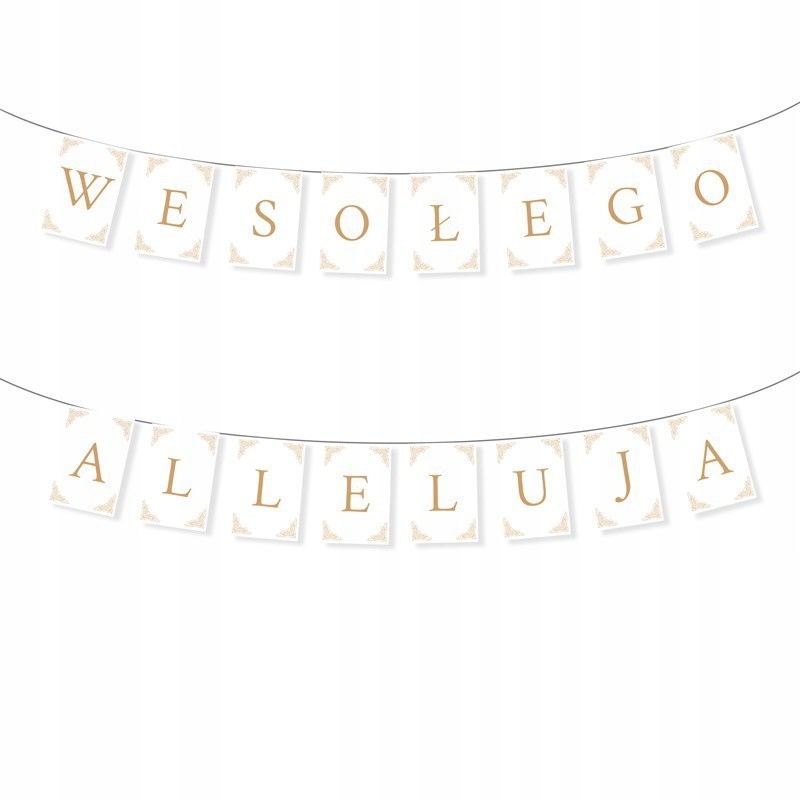 

Baner Na Wielaknoc Biało-złoty Wesołego Alleluja