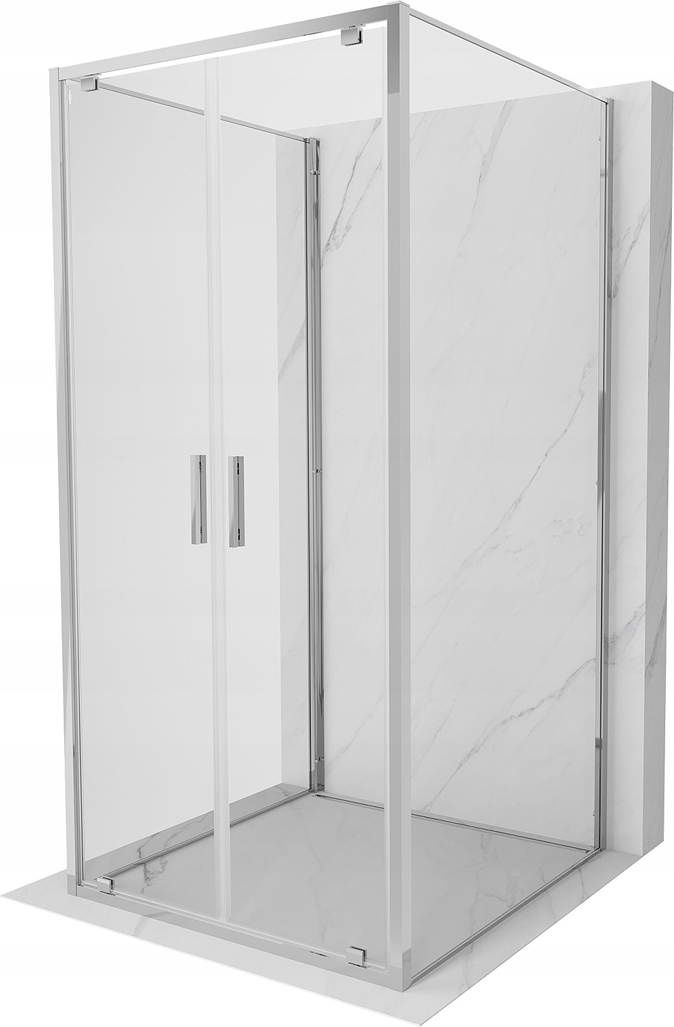 Mexen Exo-3S kabina prysznicowa 3-ścienna uchylna 120 x 120 cm, transparent