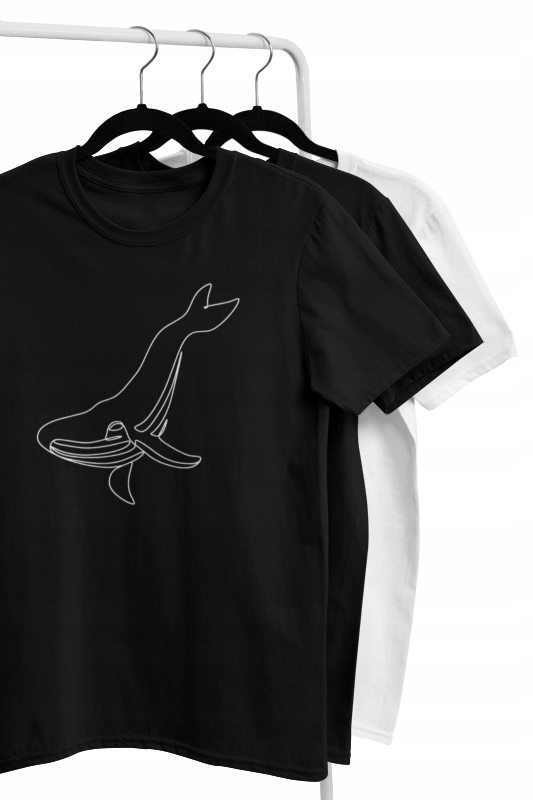 

Koszulka Wieloryb Sztuka Minimalism Boho Linii XL