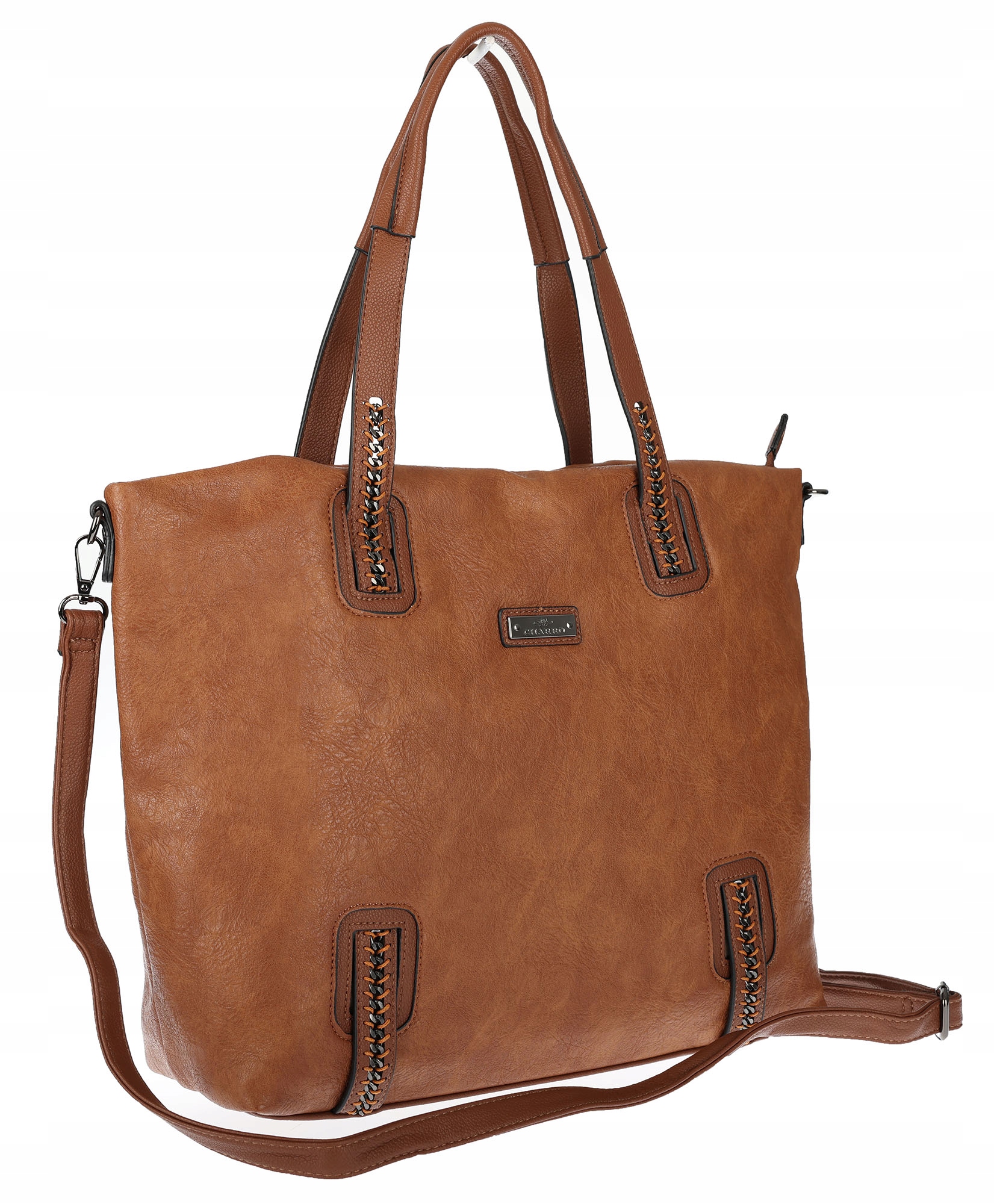 Dámská shopper kabelka A4 elegantní velká taška do práce CH6687 Hnědá